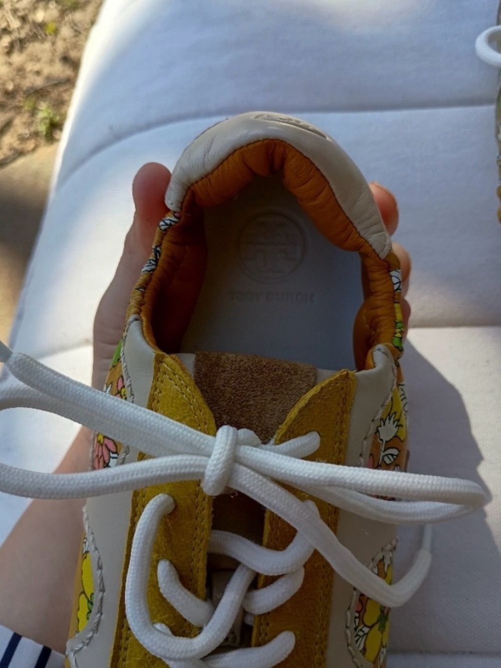 Tory Burch Serif Trainer Sneaker in Rust Wallpaper Floral - Picture 7 of 7